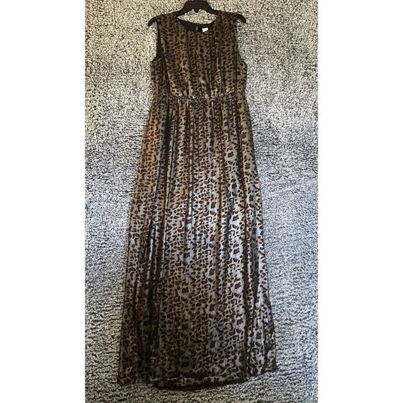 Villa Clothes Women's Leopard Print Sleeveless Maxi Dress Size XL Scoop Neck - Picture 4 of 10